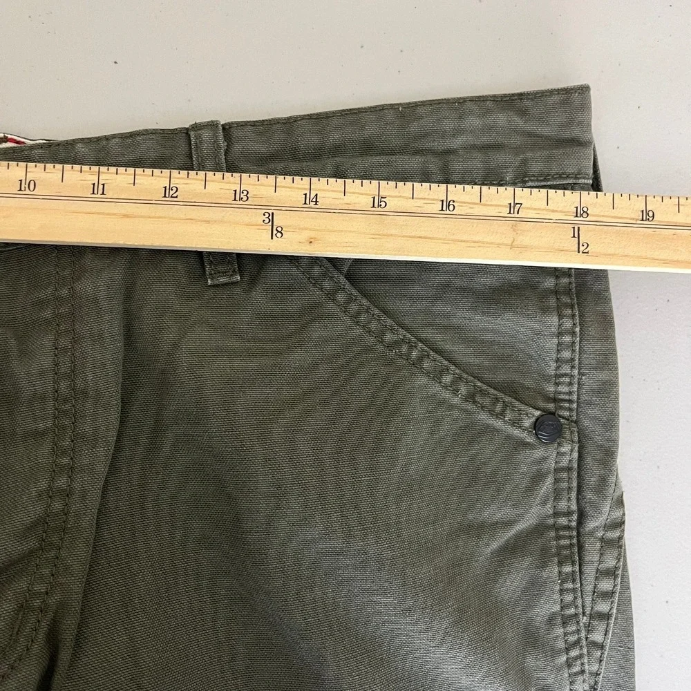 Troy Lee Designs Mens Olive Green Cotton Canvas Articulated Knee Pants Size 36